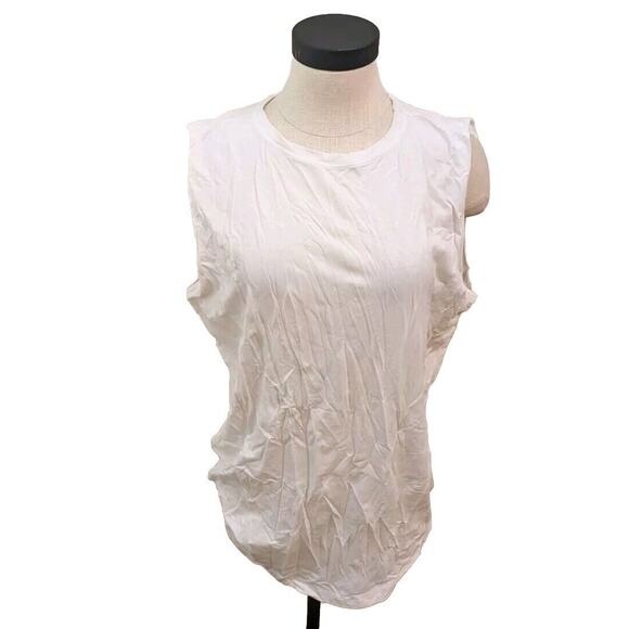 Lululemon Activewear Tank Top Shirt White Crew Neck Womens Size XL - Picture 1 of 6